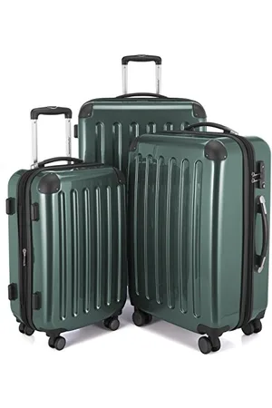 Hauptstadtkoffer Alex - Ensemble de 3 Valises Rigides Vert forêt Brillant, TSA, (S, M & L), 235 litres