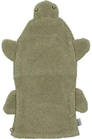 LÄSSIG LÄSSIG Gant de toilette pour enfants Gant de toilette en tissu éponge coton/Play Wash Glove GOTS Turtle