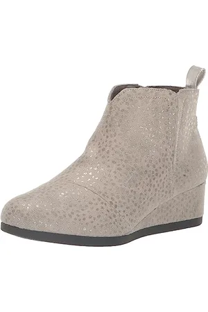TOMS Clare Botte, Microfibre à Pois Gris métallisé, 37 EU