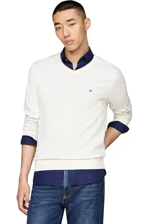 Tommy Hilfiger Pull Homme Essential Cotton Col en V, , 3XL