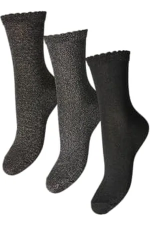 Pieces Pcsebby Paires de Chaussettes Longues à Paillettes Noos, , Taille Unique Femme