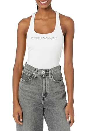 Emporio Armani Bracelet Logo Iconic pour Femme T-Shirt, Blanc