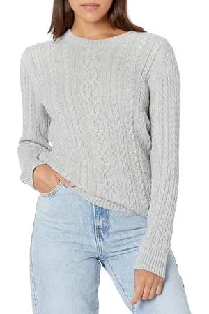 Amazon Pull en Tricot Torsadé À Col Rond Et Manches Longues (Disponible en Grande Taille) Femme, , XS
