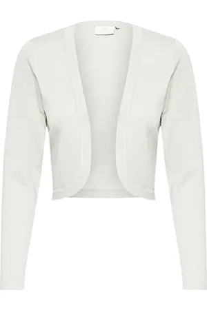 Kaffe Femme Cropped Cardigan Sweater Bolero, Chalk, XS EU