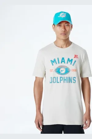 Miami Dolphins New Era Casquette NFL Regular T-Shirt Vieilli sérigraphié Team Graphic Unisexe