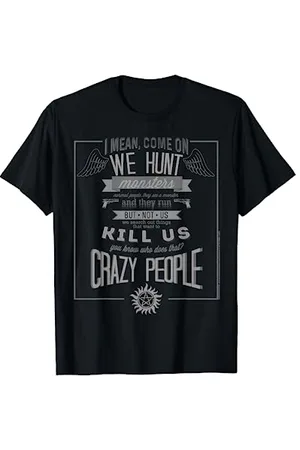 Supernatural T-Shirt Homme Classic T-Shirt avec Col Roulé et Manche Courte S - Importé