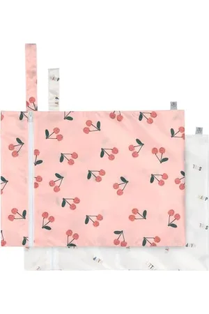 LÄSSIG LÄSSIG Sac réutilisable pour lingettes 2 pièces/Wet Bag Happy Fruits Cherry