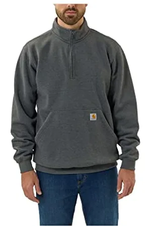 Carhartt Sweatshirt à col Montant et Fermeture éclair à col Montant, Coupe Ample, épaisseur Moyenne Sweatshirt Homme, , L