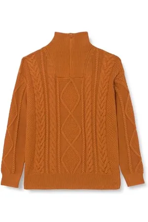 Amazon Pull à Coupe décontractée en Tricot torsadé avec col zippé Garçon, , 8 Ans