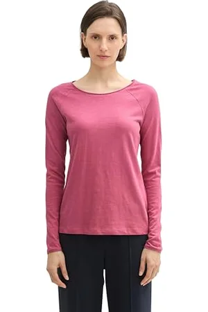 TOM TAILOR 1043134 T-Shirt à Manches Longues, 16348-Velours Rose, L Femmes