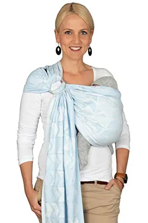 Hoppediz Ring-Sling, Porte-bébé pour les Nouveau-nés et Bébés, Écharpe de portage avec deux anneaux en aluminium, 0-36 mois, 3-20 kg