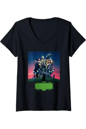 BEETLEJUICE Femme Gangs All Here T-Shirt avec Col en V