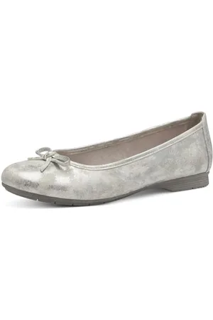Jana Ballerines avec Noeud Vegan, Blanc (Blanc/Argent), 37 EU