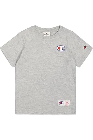 Champion Legacy Retro Sport B (306853) - T-shirt SS Crewneck, Melange Grey, 3-4 ans (XXS) Enfant FW24