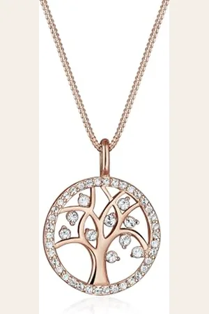 Elli Collier Femme Arbre de Vie Cristal - (925/1000) Argent