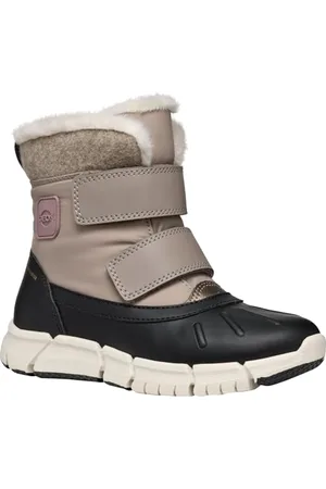 Geox J FLEXYPER Girl B AB Botte de Neige, DK Beige/Black, 37 EU