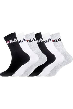 Fila Chaussettes Sport Homme Coton, Socquettes Homme, Confortable, Soft Touch (Lot de 6), Noir, Gris, Blanc, 39/42