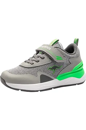 KangaROOS KD-Gym Ev Basket, Vapor Grey Neon Green 2198, 34 EU