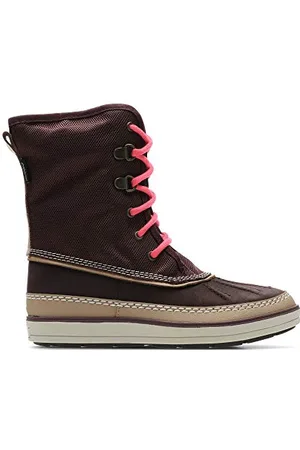 Clarks Garçon Fille Arrow Moon GTX Bottes de Neige, Marron (Burgundy Combi), 25 EU