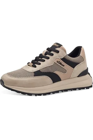 QS by s.Oliver Baskets Basses pour Femme 5-23660-43, Noir/Beige, 39 EU