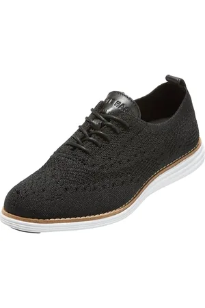 Cole Haan Chaussures Oxford Originalgrand Stitchlite Wingtip pour Femme, 39.5 EU, Black Knit/Optic White