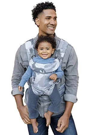 Infantino Porte-bébé Flip 4-en-1 - Ergonomique - Convertible - 4 Mode de Portage - Confortable - Sangles Rembourrées - Ajustable - Pour Bébés de 3,6 à 14,5 Kilos - Camouflage Bleu