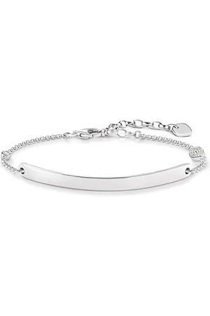 Thomas Sabo Femmes-Bracelet Love Bridge Argent Sterling 925 Oxyde de Zirconium blanc Longeur de 14 à 19 cm Pont 5 cm LBA0101-051-14-L19v