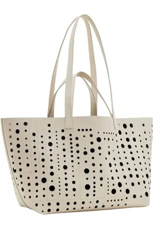 Desigual Accessoires Sac à provisions PU, Courses Femme, Blanc, Taille Unique