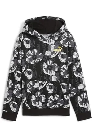 PUMA ESS+ Class ACT AOP Hoodie FL G, Transpirer Filles, Black, 681769