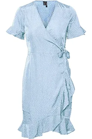 VERO MODA Femme Mini robe Vmhenna 2/4 Wrap Frill Dress Noos, , M