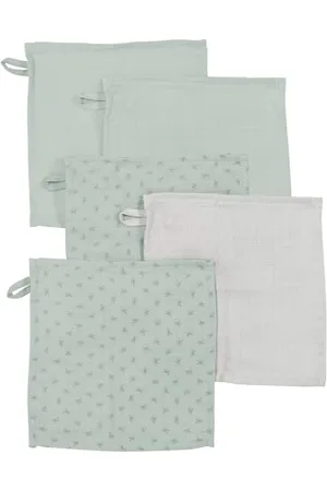 ROBA Lot de 5 Gants de Toilette Débarbouillettes Bébé "Lil Planet" 25 x 25 cm - Certifié Oekotex et Gots - Coton Bio