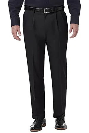 HAGGAR Pantalon décontracté Confortable de qualité supérieure pour Homme, Coupe Classique, plissé sur Le Devant, Taille Extensible, , W36/L32