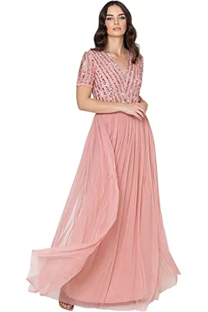Maya Deluxe Maya Berry Embellished Halter Neck Maxi Dress Robe de Demoiselle d