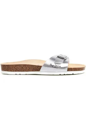 Pepe Jeans Oban Metal W, Sandale Femme, Gris (Argent), 6