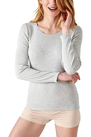 Damart T-Shirt Manches Longues Fine Côte Thermolactyl Femme Taille M