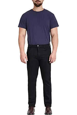 M17 5056242785200 Slim Fit Denim Jeans Classiques décontractés pour Hommes Pantalon en Coton avec Fermeture éclair (34W / 31L, ), Black