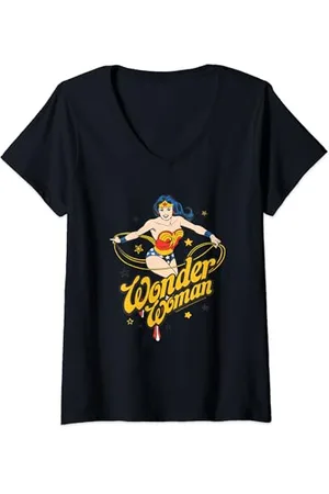 DC Comics Originals Wonder Woman Stars T-Shirt avec Col en V