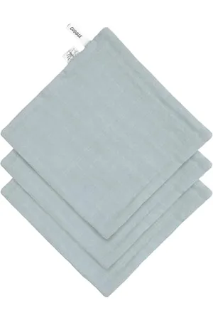 LÄSSIG LÄSSIG Bébé gant de toilette en mousseline 3 pcs/Muslin/Terry Washcloth Set 3 pcs powder blue