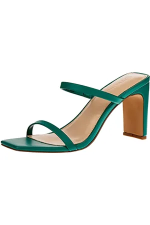 THE DROP Avery Sandales À Talons Hauts et Bout Carré, Heeled Sandal Femme, vert, 38.5 EU