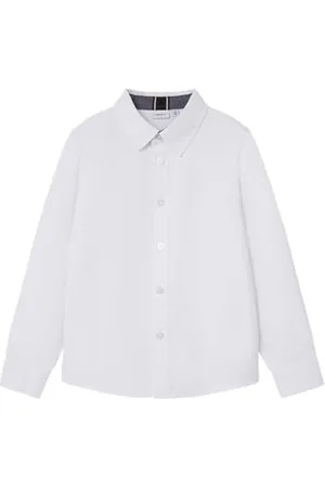 NAME IT Nkmnewsa Ls T-Shirt Noos Chemise, Blanc éclatant, 122-128 Garçon