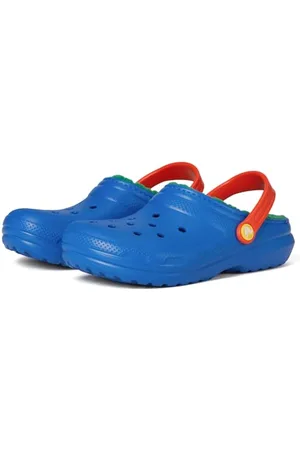 Crocs Unisexe Enfant Classic Lined Clog K Sabots, Blue Bolt/Multi, 30/31 EU