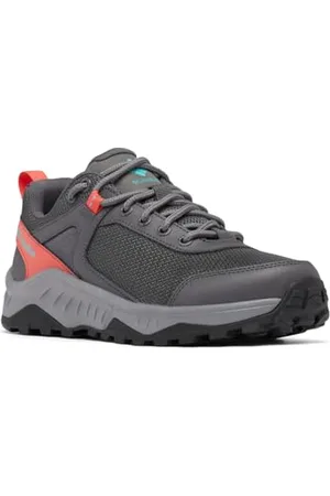 Columbia Trailstorm Ascend Waterproof, Chaussures de Trekking et de randonnée imperméables à Taille Basse, Dark Grey/Red Coral