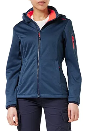 CMP Veste softshell chinée pour femme avec capuche amovible, , XS