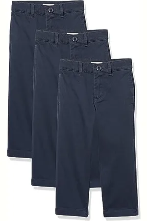 Amazon Pantalon Chino Coupe Droite Uniforme Garçon, Lot de 3, , 6 Ans