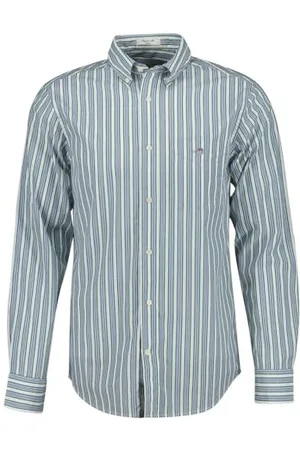 GANT Reg Poplin T-Shirt à Rayures Chemise, , S Hommes