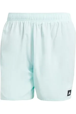 adidas Homme Solid CLX Short-Length Swim Shorts, Turquoise/Black, S