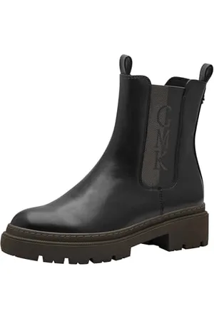 Marco Tozzi By Guido Maria Kretschmer Chelsea 2-85406-43 Chaussures pour Femme Bottine, Noir/Kaki, 39 EU