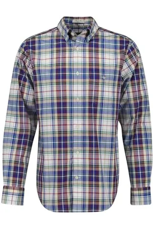 GANT Reg Poplin Tartan Chemise à Carreaux, , XL Hommes