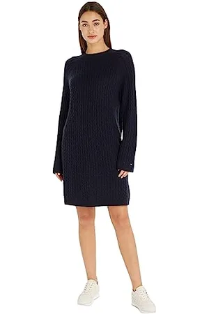 Tommy Hilfiger Femme Robe Soft Wool C-Neck Manches Longues, , XXL