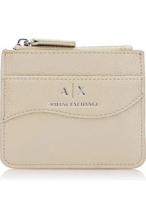 Armani Exchange Essential, Wave, Logo imprimé argenté, Portefeuille à Trois Volets pour Femme, , Einheitsgröße
